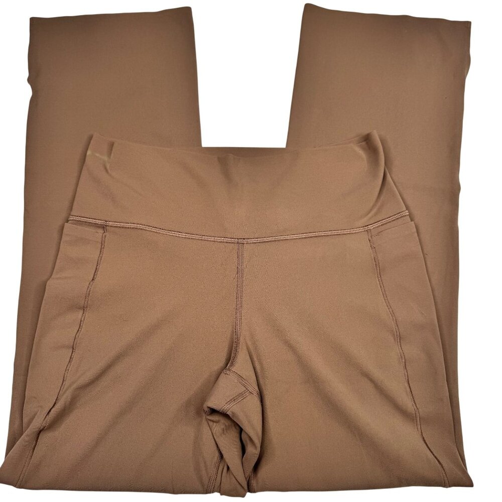 Athleta 533441 Transcend Stash Crop Straight Leg Pant L Tan Nylon Spandex Blend - Picture 12 of 16